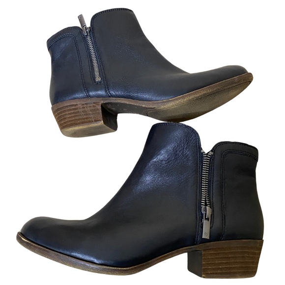 Lucky Brand “Breah” Black Leather Double Zip-Up Booties Size 10 - Picture 11 of 11